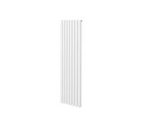 Radiateur à Colonne Ovale 1800mm x 480mm, Chauffage Moderne Vertical à Tube Ovale en Acier au Carbone Blanc Brillant, Cuisine Salon Salle de Bain [Brosse, Attaches Murales & Supports INCLUS]