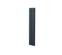 Radiateur à Colonne Ovale 1600mm x 240mm, Chauffage Moderne Vertical à Tube Ovale en Acier au Carbone Gris Anthracite Mat, Cuisine Salon Salle de Bain [Brosse, Attaches Murales & Supports INCLUS]