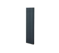 Radiateur à Colonne Ovale 1600mm x 360mm, Chauffage Moderne Vertical à Tube Ovale en Acier au Carbone Gris Anthracite Mat, Cuisine Salon Salle de Bain [Brosse, Attaches Murales & Supports INCLUS]