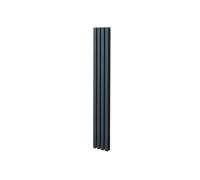 Radiateur à Colonne Ovale 1800mm x 240mm, Chauffage Moderne Vertical à Tube Ovale en Acier au Carbone Gris Anthracite Mat, Cuisine Salon Salle de Bain [Brosse, Attaches Murales & Supports INCLUS]