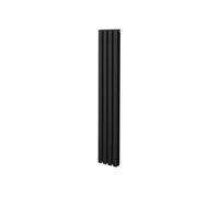 Radiateur à Colonne Ovale 1600mm x 240mm, Chauffage Moderne Vertical à Tube Ovale en Acier au Carbone Noir Mat, Cuisine Salon Salle de Bain [Brosse, Attaches Murales & Supports INCLUS]