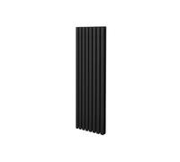 Radiateur à Colonne Ovale 1600mm x 480mm, Chauffage Moderne Vertical à Tube Ovale en Acier au Carbone Noir Mat, Cuisine Salon Salle de Bain [Brosse, Attaches Murales & Supports INCLUS]