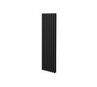 Radiateur à Colonne Ovale 1800mm x 480mm, Chauffage Moderne Vertical à Tube Ovale en Acier au Carbone Noir Mat, Cuisine Salon Salle de Bain [Brosse, Attaches Murales & Supports INCLUS]