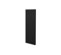 Radiateur à Colonne Ovale 1800mm x 600mm, Chauffage Moderne Vertical à Tube Ovale en Acier au Carbone Noir Mat, Cuisine Salon Salle de Bain [Brosse, Attaches Murales & Supports INCLUS]