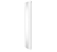 Radiateur à Colonne Ovale & Miroir Intégré 1800 x 380mm, Moderne Vertical Double Colonne Acier au Carbone Blanc Brillant, Cuisine Salon Salle de Bain [Brosse, Attaches Murales & Supports INCLUS]