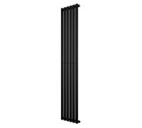 Radiateur à Colonnes Ovales 1 Panneau 1800 x 360 mm en Acier Carbone Noir Chauffage Centrale Moderne Horizontale Monté Sur Mur Cuisine [Brosse de Nettoyage & Supports INCLUSES]