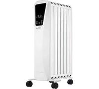Radiateur à huile 2000 W, avec écran tactile LED, 3 niveaux de puissance, effet cheminée, 9 éléments, couleur blanche