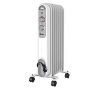 Radiateur à huile, 7 éléments, 1500 W, 3 niveaux de puissance, blanc/gris
