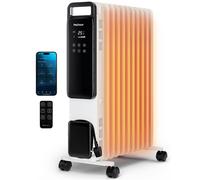 Radiateur à huile électrique Pro Breeze 2500W avec 11 ailettes, chauffage intelligent – Radiateur à huile économe en énergie, 3 niveaux de chauffage, thermostat réglable, Wi-Fi, minuterie 24 heures, é