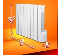 Warm Tech Radiateur électrique à inertie fluide 1200W - Blanc - Chauffe jusqu'à 50 m³ - 230V