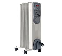 Radiateur à mazout radiateur mobile à mazout avec roulettes, thermostat de protection contre la surchauffe, blanc, 3 niveaux 600/900/1500 watts, LxHxP 35x23x62 cm