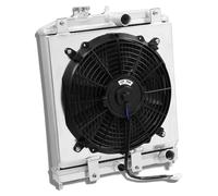 Radiateur, alliage d'aluminium, dimensions du corps : 350 mm x 358 mm x 40 mm, compatible avec les voitures compactes de 1992 à 2000, diamètre des tuyaux d'admission/d'échappement : 32 mm, numéro de m