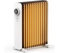 Radiateur Bain D'Huile 2500 W 13 Éléments Thermostat Réglable 3 Niveaux Économie D'Énergie Protection Surchauffe Mobile