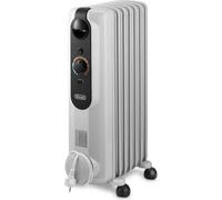 Radiateur Bain d'Huile DELONGHI, 1500 W, Jusqu'à 45 m², Mobile, Fonction Anti-Gel, Gris