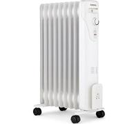 Radiateur Bain d'Huile Électrique Oceanic, 2000 Watts, 9 Éléments, 3 Puissances, Mobile, Blanc