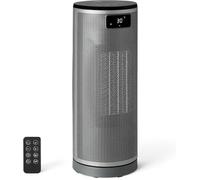 Radiateur Céramique 1800 W Télécommande Oscillation 70° Écran Digital 5 Modes Minuterie 24 H Hauteur 40 Cm Gris Déco