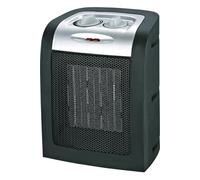 Radiateur céramique soufflant 900/1800W, chaud/froid, noir/argent Classe II