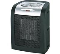 Radiateur céramique soufflant 900/1800W, chaud/froid, noir/argent Classe II