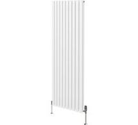 Radiateur Colonne Ovale & Robinet Thermostatique Blanc 1800 x 600mm