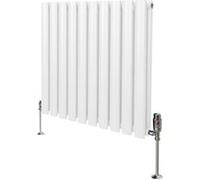 Radiateur Colonne Ovale & Robinet Thermostatique Blanc 600 x 600mm Blanc G