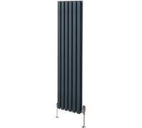 Radiateur Colonne Ovale & Robinet Thermostatique Gris Anthracite 1600 x 360mm Gris G