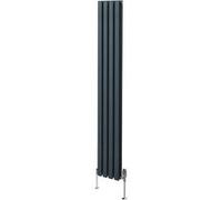 Radiateur Colonne Ovale & Robinet Thermostatique Gris Anthracite 1800 x 240mm Gris G