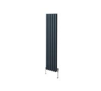 Radiateur Colonne Ovale & Robinet Thermostatique Gris Anthracite 1800 x 360mm
