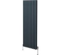 Radiateur Colonne Ovale & Robinet Thermostatique Gris Anthracite 1800 x 600mm Gris G