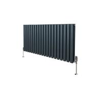 Radiateur Colonne Ovale & Robinet Thermostatique Gris Anthracite 600 x 1200mm