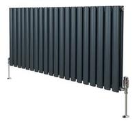 Radiateur Colonne Ovale & Robinet Thermostatique Gris Anthracite 600 x 1200mm Gris G