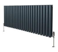 Radiateur Colonne Ovale & Robinet Thermostatique Gris Anthracite 600 x 1440mm Gris G