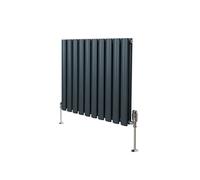 Radiateur Colonne Ovale & Robinet Thermostatique Gris Anthracite 600 x 600mm Gris G