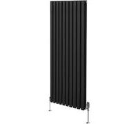 Radiateur Colonne Ovale & Robinet Thermostatique Noir 1600 x 600mm Noir G