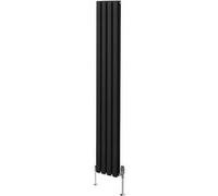 Radiateur Colonne Ovale & Robinet Thermostatique Noir 1800 x 240mm Noir G