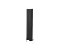 Radiateur Colonne Ovale & Robinet Thermostatique Noir 1800 x 360mm Noir G