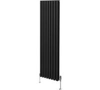 Radiateur Colonne Ovale & Robinet Thermostatique Noir 1800 x 480mm Noir G
