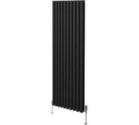 Radiateur Colonne Ovale & Robinet Thermostatique Noir 1800 x 600mm Noir G
