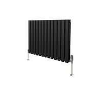 Radiateur Colonne Ovale & Robinet Thermostatique Noir 600 x 780mm