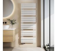 Radiateur de salle de bain EMKE Radiateur à panneaux Raccordement latéral Montage mural Eau chaude Sèche-serviettes Chauffe-serviettes 1599 x 600 mm Blanc sans barre chauffante