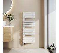 Radiateur de salle de bain EMKE Radiateur à panneaux Raccordement latéral Montage mural Eau chaude Sèche-serviettes Chauffe-serviettes 1041 x 400 mm Blanc sans thermoplongeur