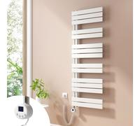 Radiateur de salle de bain Heilmetz électrique Smart Home 140 x 50 cm blanc 800 W Sèche-serviettes avec Wi-Fi et application