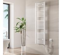Radiateur de salle de bain Heilmetz - Radiateur électrique de salle de bain - Sèche-serviettes 140 x 40 cm - Blanc - Chauffe-serviettes - Montage mural - Acier inoxydable