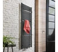 Radiateur de salle de bain HSK Line Plus, avec raccord central, largeur : 50cm, hauteur : 177,5cm, 8085178173, Couleur: Noir graphite