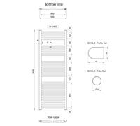 Radiateur de salle de bains Aqualine ALYA, courbé, 500 x 1420 mm, chromé