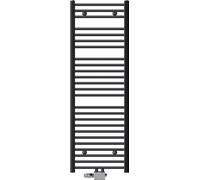 Radiateur de salle de bains, raccordement central, 500 x 1500 mm, anthracite, courbé, avec kit de raccordement universel