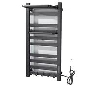 Radiateur de sèche-serviettes électrique, chauffage rapide, design compact, couleur noire, prise européenne 220V-240V