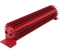 Radiateur de transmission à double canal de 30 cm, à ailettes en aluminium anodisé, à double passage, universel pour voitures et camions, rouge