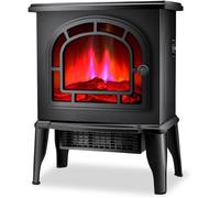Radiateur électrique à effet de flamme - Puissance 2000W, avec un aspect de flamme réaliste | Thermostat et 2 niveaux de chauffage | Chauffage silencieux et sûr | Design rétro pour la maison