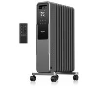 Radiateur électrique à huile Brandson 2000 W avec 9 ailettes, chauffage électrique avec 3 niveaux de puissance, thermostat de 5 à 35 °C, minuterie 24 heures, télécommande, mode ECO, protection antigel