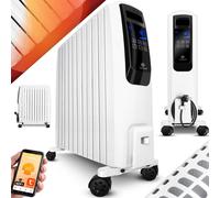 Radiateur électrique à huile KESSER® avec application WiFi et télécommande, écran numérique, système de chauffage économique avec 10 ailettes, minuterie, 4 niveaux de chauffage, thermostat, couleur bl